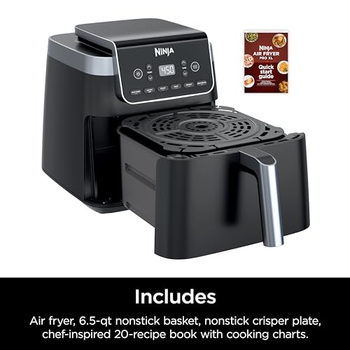 Ninja | Air Fryer | 4-in-1 Pro Air Fry, Roast, Reheat, Dehydrate | 5QT Capacity fits up to 4lbs of French Fries | 400F Max Temp | Nonstick Basket & Crisper Plate | 120V | Grey | AF141