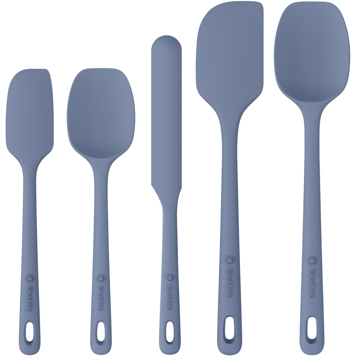 5 Pieces Silicone Spatula Set, Food Grade Rubber Spatula, Upgrade Strong Handle with Ergonomic Grip, Heat Resistant Up to 600°F for Nonstick Cookware, Cooking
