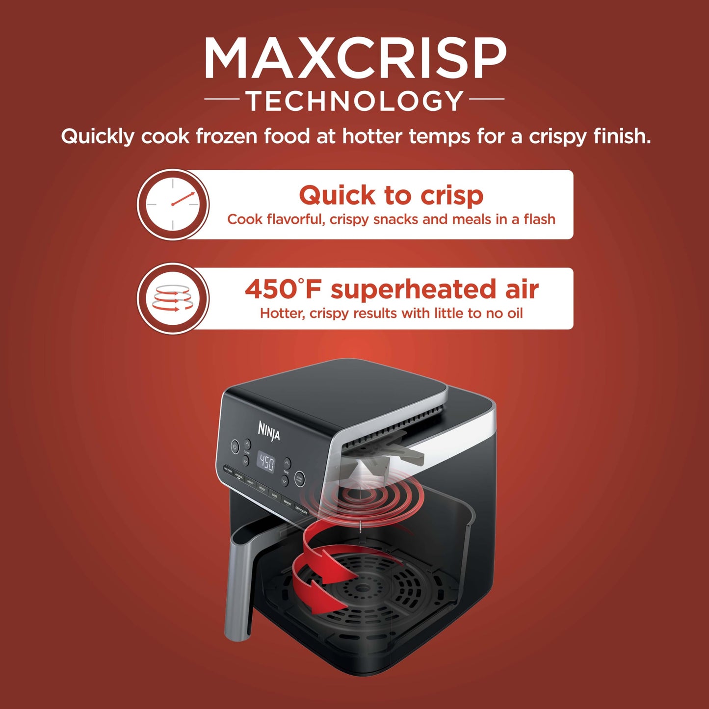 Ninja | Air Fryer | 4-in-1 Pro Air Fry, Roast, Reheat, Dehydrate | 5QT Capacity fits up to 4lbs of French Fries | 400F Max Temp | Nonstick Basket & Crisper Plate | 120V | Grey | AF141