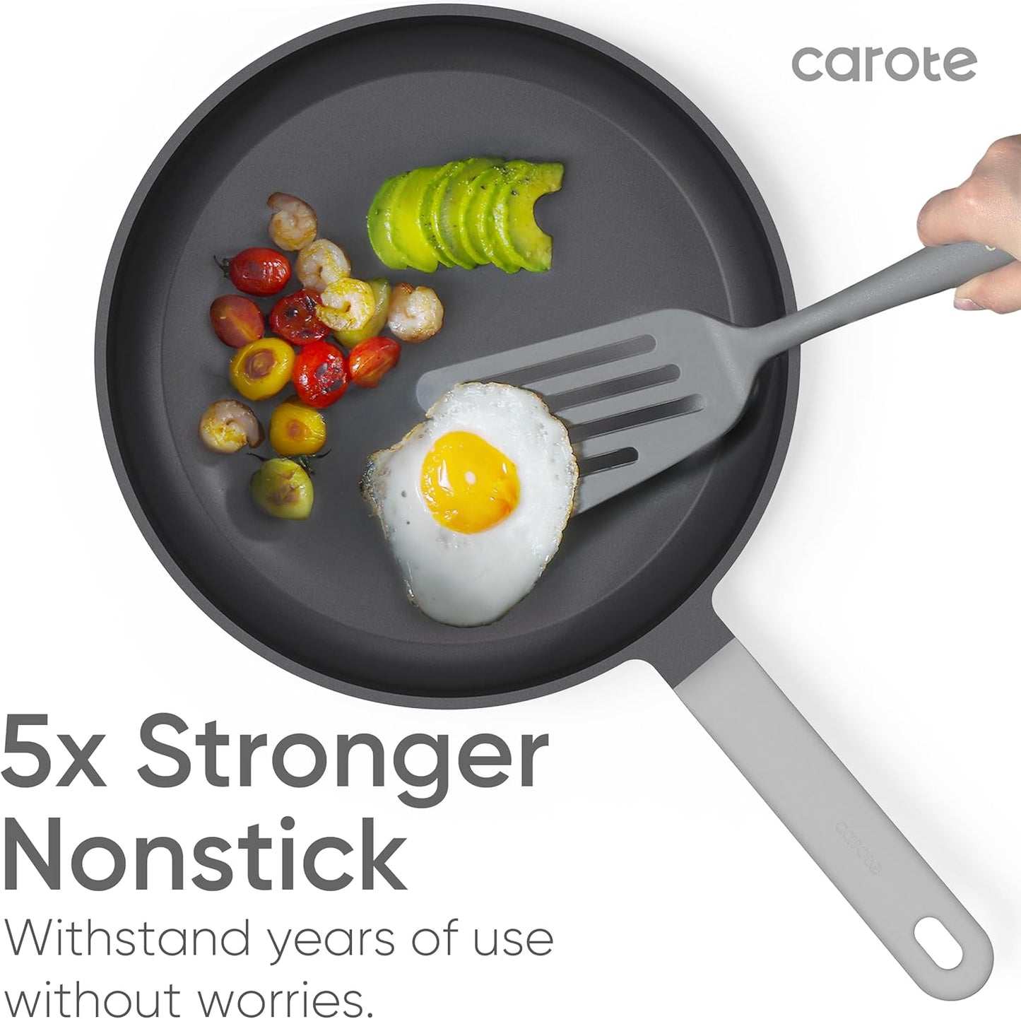 CAROTE Nonstick Pots and Pans, Induction Cookware Set 16pcs Kitchen Cooking Sets, Pot and Pan Non Stick w/Frying pan (PFOS, PFOA Free)